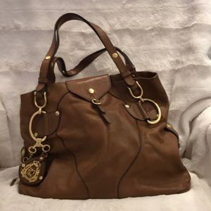 Juicy Couture cognac leather shoulder bag